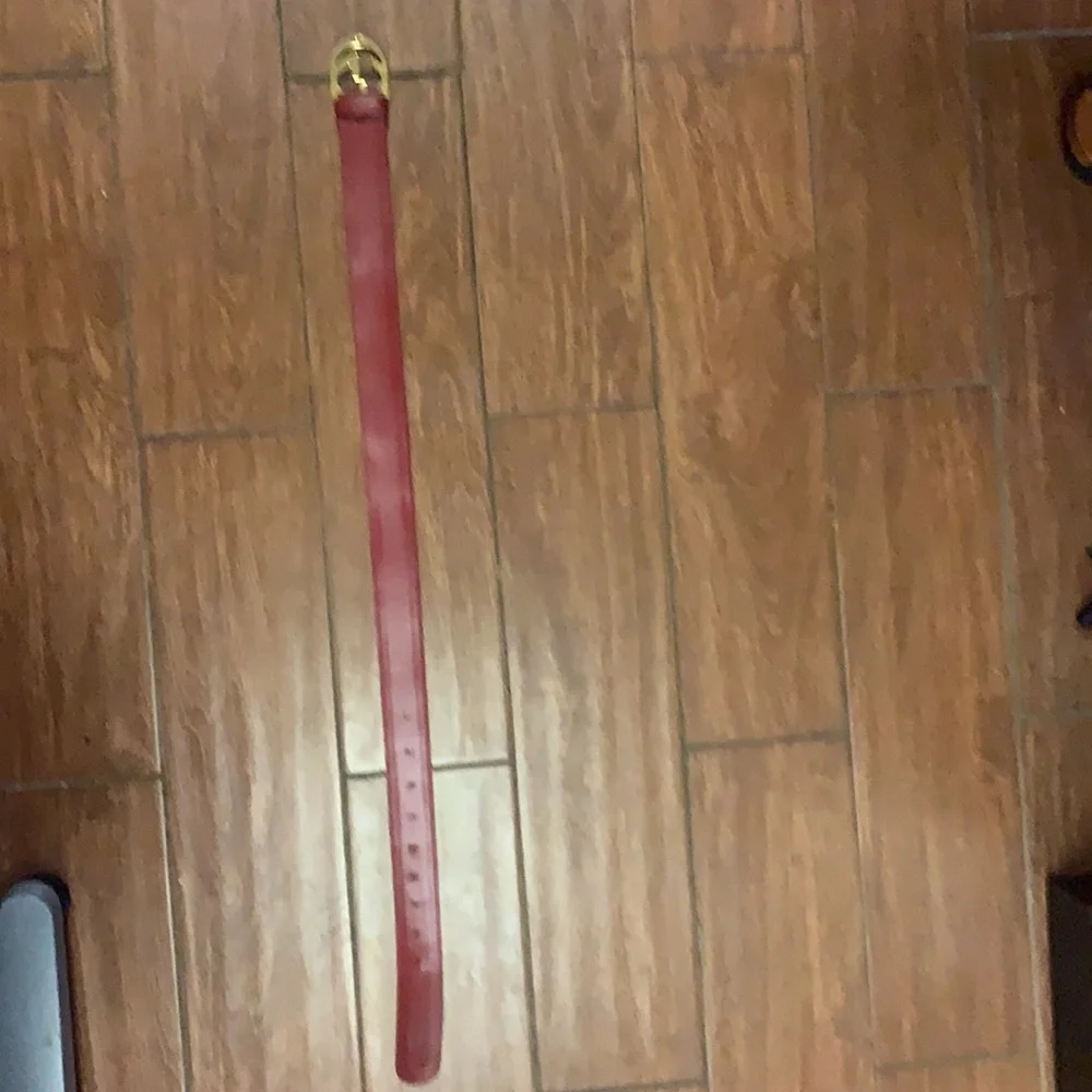 🔥 Stunning Iconic Gucci‎ Red Leather & Gold GG Belt Vintage Gucci 75/30